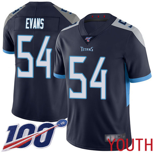 Tennessee Titans Limited Navy Blue Youth Rashaan Evans Home Jersey NFL Football #54 100th Season Vapor Untouchable->youth nfl jersey->Youth Jersey